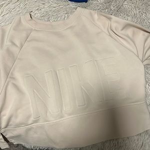 Tan NIKE crop crew neck